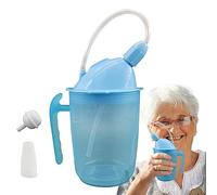 Zankie Gobelet/gobelet/Tasse pour Adultes Handicapés avec Poignées Bec Anti-éclaboussures Et Paille Anti-éclaboussures Tasse d'alimentation Convalescente pour Personnes Âgées Handicapées