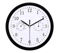 Zankie Horloge De Jardin Horloges Imperméables Extérieures avec Thermomètre Hygromètre -10 Pouces Horloges Murales Rétro Silencieuses en Métal Horloges De Patio Extérieur