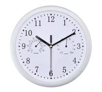 Zankie Horloge extérieure - Horloge Murale avec hygromètre étanche - Décoratif Rond Silencieux à Piles de 10 Pouces, Facile à Lire, pour Salle de Bain, terrasse, Porche, Piscine