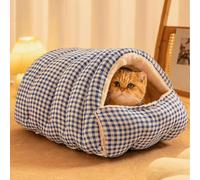Zankie Lit pour Chat Confortable-Lit Grotte pour Chat pour Animaux De Compagnie D'intérieur avec Lits pour Animaux De Compagnie Rembourrés Coupe-Vent Amovibles Et Lavables pour Chats Et Petits Chiens