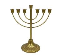 Zankie Menorah de Hanoukka en métal doré - Bougeoir de Hanoukka à 7/9 Branches pour Bougies de 1,3 cm de diamètre - Menorah détachable en Or - Décorations de Hanoukka Vintage en Fer