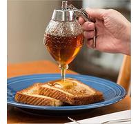 Zankie Miel 1/2 Pièces avec Support Rangement, Gobelet Récipient Pot Sirop, Bouteille Pressage Miel en Acrylique