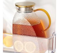 Zankie Pichet en Verre pour Réfrigérateur - Carafe À Eau 1,8 L/63 Oz avec Couvercle Et Poignée | Carafe À Boire pour Jus Fait Maison, Thé Glacé, Café, Lait, Vin Et Boissons