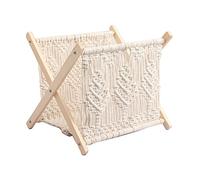 Zankie Porte-Revue bohème - Sol tissé à la Main | Panier Rangement sur Pied Boho pour Serviettes, journaux, Couverture à emmailloter