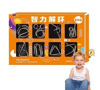 Zankie Puzzles en Fil métallique,Jouet de Test de Jeu Mind Logic IQ 8 pièces - Lien de Fer déverrouiller Jeu de Verrouillage Casse-tête en Fil métallique Lisse Puzzle pour fête faveur Adultes défi