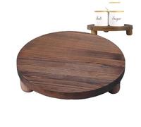 Zankie Rehausseur en Bois pour La Décoration - Plateau Rond Rustique pour Présentation De Table De Ferme, avec Pieds pour Dessert, Bougie, Gâteau, Plante