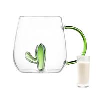 Zankie Tasse à café en Verre Borosilicate, Animal Mignon à l'intérieur, Tasse à thé, Dessin animé, Cadeau Noël, d'anniversaire, Saint-Valentin, pour enf Ants, Femmes, Hommes, 350 L