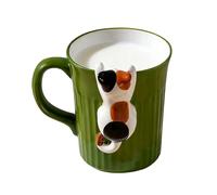 Zankie Tasse Chat | 350ml Céramique Décor Esthétique Bureau,Mug Café Ésthétique Tasse à Lait - Décoration Bureau Maison École Cadeau Anniversaire Femmes