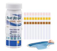 Zankie Test 3 en 1 pour Bain À Remous, Piscine Et Spa - Test pour Spa 3 en 1 | 50 Test d'eau pour Le Chlore Libre Alalinity, Brom & PH