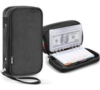 Zannaki Classeur A6 à fermeture éclair, planificateur personnel à 6 anneaux, couverture de carnet de notes rechargeable pour enveloppes de monnaie, organiseur de feuilles volantes, fournitures