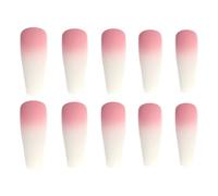 Zanthicia 1 ensemble français pointe presse sur ongles dégradé rose givré Extra Long mat amovible mode couverture complète ballerine Salon bricolage , Type 1