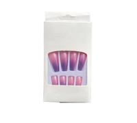 Zanthicia 1 ensemble presse sur ongles cercueil dégradé Extra longs ongles détachable mode ballerine manucure Kit pour les filles , Tapez 7, gelée 24Pcs , 2g colle