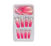 Zanthicia 1 ensemble presse sur ongles cercueil dégradé Extra longs ongles détachable mode ballerine manucure Kit pour les filles , Type 1, gelée 24Pcs , 2g colle