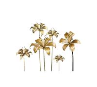 Zanthicia 2 pièces autocollant mural doré papier peint chambre fond décoration affiche Art décalcomanies plantes autocollants pour la décoration intérieure