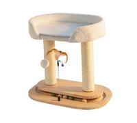 Zanthicia Arbre à Chat avec griffoir et Jouet intégré : Un Jeu d'intérieur et Une Roue d'amusement pour Vos félins préférés. Arbre à Chat en Bois avec Double Plateau tournant pour Chats d'intérieur.