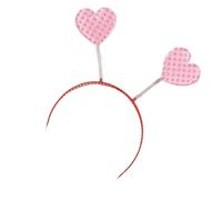 Zanthicia Bandeaux en forme de coeur cerceau paillettes anti-dérapant bandeaux saint valentin cadeau de noël fête fournitures ornements mariage, Carreau rose