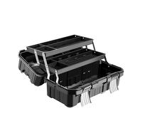 Zanthicia Boîte de Rangement multifonctionnelle pour Outils, étanche avec Trou de Verrouillage, à Trois Niveaux, pour Un accès Facile et Une optimale pour aux, Noir, 19 Pouces