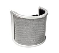 Zanthicia Bonnette anti-vent métallique pour microphone, filtre en forme de U, indispensable pour les microphones portables. Améliore l'enregistrement vocal, Argent avec coton, 3.15 x 2.95 pouces
