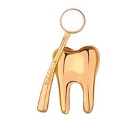 Zanthicia Broche élégante en forme de dent, broche de dents de dessin animé, bijou mignon en émail, cadeau pour toute tenue, mode, exquise forme de dent de dessin animé, Or, 3.1 x 1.5 cm