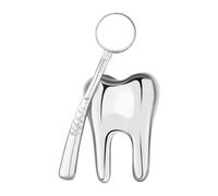 Zanthicia Broche élégante en forme de dent, broche de dents de dessin animé, bijou mignon en émail, cadeau pour toute tenue, mode, exquise forme de dent de dessin animé, Argent, 3.1 x 1.5 cm