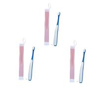 Zanthicia Brosse à dents pour petits chiens et chats, 3 pièces, nettoyage facile sous Pour tous les angles, manche en plastique, prise en main facile, brosse à dents pour chien ABS, bleu
