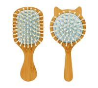 Zanthicia Brosses en bambou de construction robuste pour masser les cheveux démêlés, coiffure douce et lisse, facile à transporter à la maison, mini brosse démêlante, outils de coiffure lisses