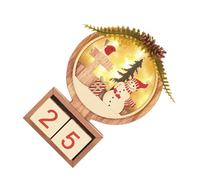 Zanthicia Calendrier en Bois enchanteur illumine Noël avec des Ornements festifs, décorations, Compte à rebours, durabilité de l'avent