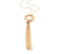 Zanthicia Chaîne Collier Bijoux Universal Fringe Chokers Mode Cercle Pendentif Chandail Accessoires Colliers Party Girl, Or