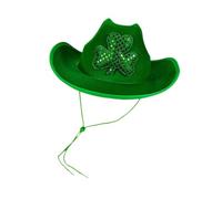 Zanthicia Chapeau de cowboy décoratif occidental léger vert chapeau de cowboy élégant cadeau d'anniversaire esthétique performance sur scène habillage léger avec mentonnière réglable