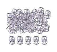 Zanthicia Démarquez-vous avec ce set de perles pour dreadlocks comprenant 100 anneaux métalliques ajustables et de magnifiques pinces à tresses unisexes, Argent, 8x9 mm