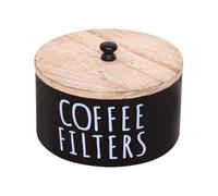 Zanthicia Distributeur de filtres en bois, boîte de rangement polyvalente avec couvercle, distributeur filtres polyvalent avec couvercle, multi-usages, noir