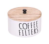 Zanthicia Distributeur de filtres en bois, boîte de rangement polyvalente avec couvercle, distributeur filtres polyvalent avec couvercle, multi-usages, blanc