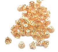 Zanthicia Embouts de perles en métal plaqué or, forme couronne, pour la création de bijoux DIY. Matériaux pour la fabrication de perles et autres créations en métal.
