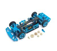 Zanthicia Ensemble de cadre de châssis carrosserie en Fiber carbone bras Servo 1:28 télécommande voiture mise à niveau pièces rechange accessoires Modification, Bleu