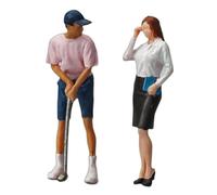 Zanthicia Ensemble de Figurines Miniatures représentant Un Golfeur et sa secrétaire. Modèle très détaillé à l'échelle 1/64. Accessoires de Photographie. Figurine Golfeur à l'échelle 1/64.