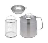 Zanthicia Ensemble de friteuse avec passoire, indispensable pour cuisiner des aliments frits maison, idéal pour le poulet, la cuisine, la poêle à frire et le chauffe-beurre, 2L