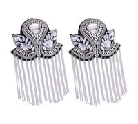 Zanthicia Épaulette élégante à franges et pompons, ornée de strass, idéale | les cérémonies et occasions spéciales (anniversaires, fiançailles, etc.). Modèle unisexe.