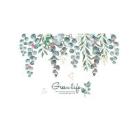 Zanthicia Feuilles vertes Stickers muraux Style nordique bricolage branche décalque maison bureau Art artisanat plante impression affiche pour salon