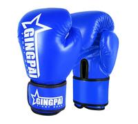 Zanthicia Gants de Boxe durables pour entraînement Muay Thai Intenses, Boxe thaïlandaise, Gants MMA Kickbox karaté, Bleu, 6OZ