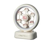 Zanthicia Haut-Parleur Bluetooth à Chargement USB avec lumière respiratoire à Sept Couleurs et Mode Rotation, Grande Roue Audio Lumineuse ABS