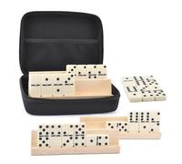 Zanthicia Jeu de société Classique Double Six Domino : 28 Dominos, boîte zippée Portable, idéal pour Les Voyages et Le Camping, Jeux en Famille, Cadeaux d'invités, Jeu de Voyage.