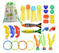 Zanthicia Jouets de Piscine colorés - Taille pour Une Prise en Main Facile et Une Formation de compétences plongée Ensemble Jouets sous-Marins ABS Coffre-Fort Non Toxique , Quatre-Vingt-Seize , 96