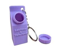 Zanthicia Le porte-clés amusant en forme de carton de lait ajoute une touche originale Pour aux accessoires qui peuvent contenir l'humidité et la poussière. Quand le sac à ABS, violet