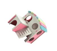 Zanthicia Maison pour Souris et Hamsters, spacieuse et en Bois avec escalier, idéale pour Dormir et Jouer Librement. Cage pour Petits Animaux, Type Villa, avec possibilité d'ours d'ours en Peluche.