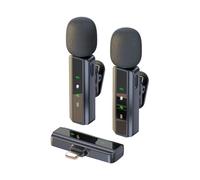 Zanthicia Microphone Cravate sans Fil, Voix Claire, Portable, Facile à Utiliser, Microphone à Revers ABS, Microphones sans Fil, Mini micros, éclairage, Un Deux