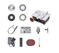 Zanthicia Mini scie à Table 7 vitesses 96W scies de bureau électriques petit tour à bois avec tuyau d'aspiration trancheuse de haute précision, Dignité, Prise EU