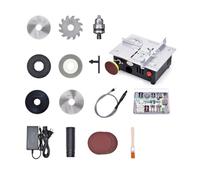 Zanthicia Mini scie à Table 7 vitesses 96W scies de bureau électriques petit tour à bois avec tuyau d'aspiration trancheuse de haute précision, ensemble complet, Prise EU