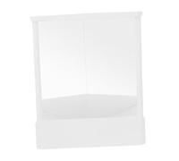 Zanthicia Miroir de maquillage élégant non réversible. Image claire offrant une représentation fidèle pour tous les utilisateurs. Sur pied, blanc, 23 x 19 cm