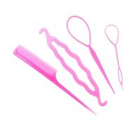 Zanthicia Outil de queue de cheval pour cheveux avec aiguille à tirer, accessoires élastiques pour femmes, ornements coiffure polyvalents sûrs, fournitures beauté, rose