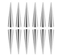 Zanthicia Paquet de 12 moules en rouleau, Tube à Croissants en acier inoxydable, résistant à la chaleur, fonctionnement manuel, fournitures de cuisson, moules corne, argent, 12 pièces *3 * 3cm